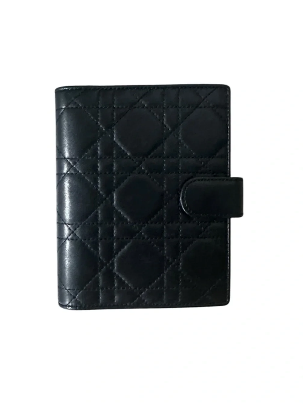 36-26 Preloved Dior Black Quilted Lambskin Leather Organizer